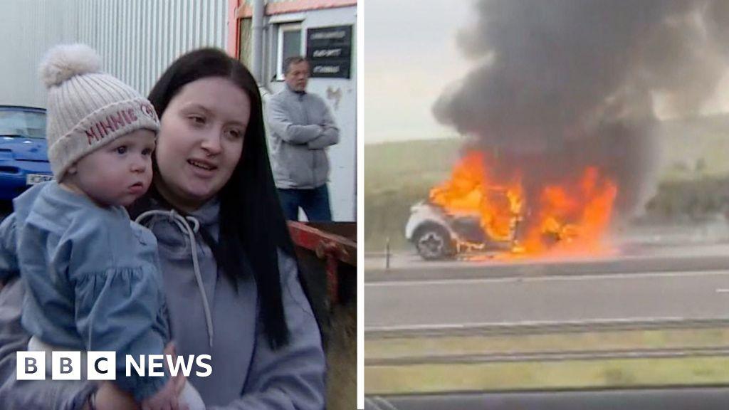 Mum meets rescuers who saved baby from burning car in Merthyr Tydfil