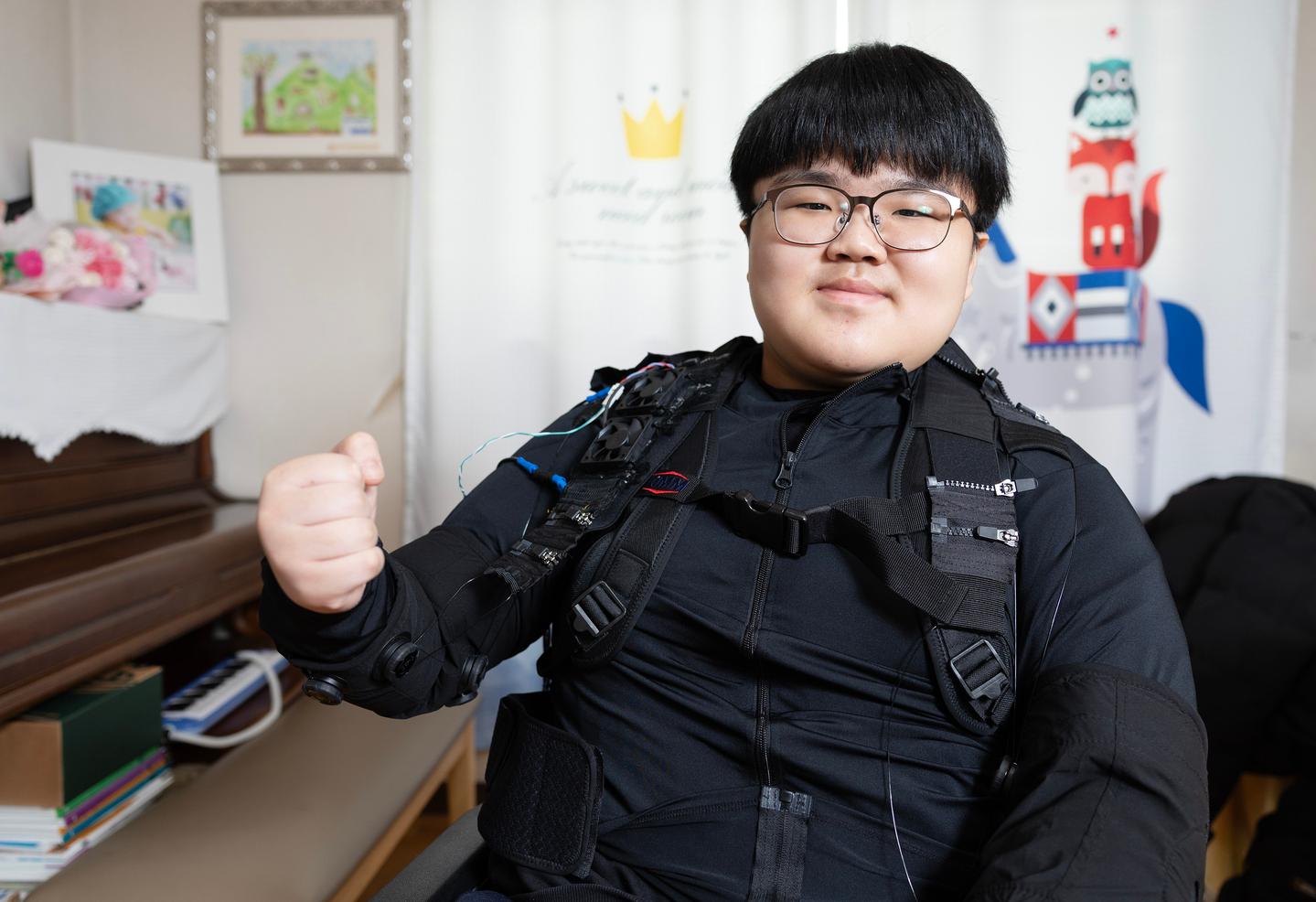 Fabric-like exoskeleton made possible by Samsung donation giving people new strength - The technology, made from threads thinner than a human hair, is being tested in Korea as part of a new generation of wearable robots designed to support people with progressive muscle weakness.