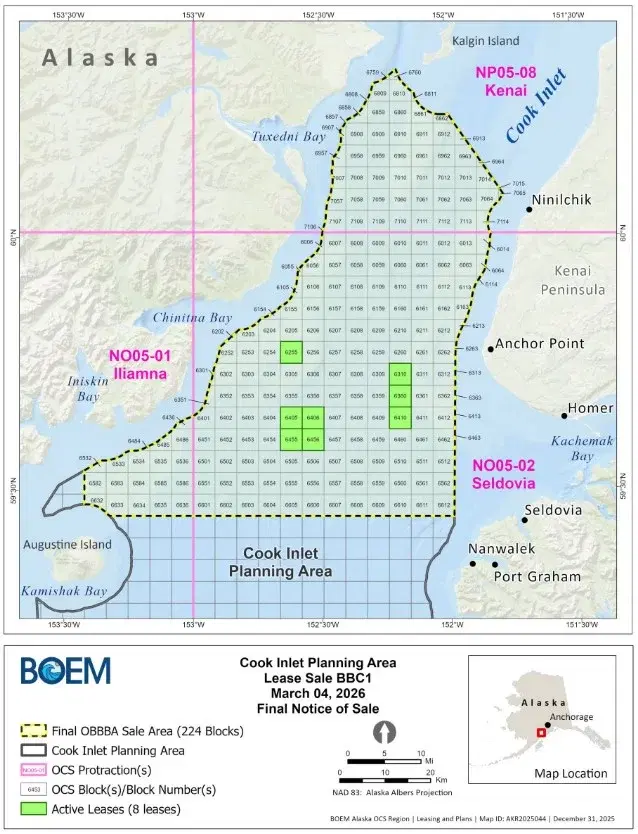 A federal offshore oil and gas lease sale in Alaska's Cook Inlet basin drew no bids. This quiet outcome leaves the area untouched, highlighting evolving energy landscapes. 🌿 #CookInlet #Alaska #EnergyTransition #Conservation