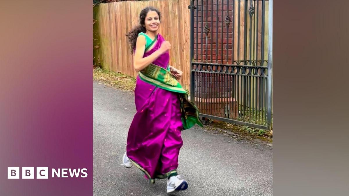A mum-of-two is hoping to shatter a marathon world record in a sari, inspiring women everywhere to run exactly as they are.